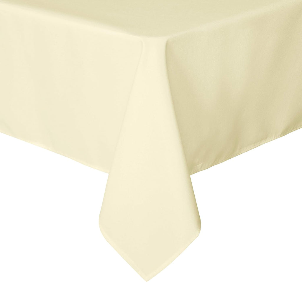Rectangle Tablecloth - 60 x 84 Inch - Stain and Wrinkle Resistant Washable Polyester Table Cloth, Decorative Fabric Table Cover for Dining Tables, Buffet Parties and Camping, Black
