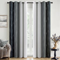 Ombre 100% Blackout Curtains, Navy Blue and Greyish White Full Room Darkening Thermal Insulated 84 Inches Long Drapes for Bedroom/Living Room Grommet Window Treatments Modern 52Wx84L, Set of 2